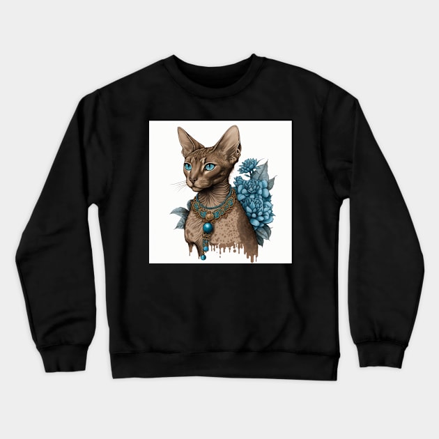 Abyssinian Sketch Crewneck Sweatshirt by Enchanted Reverie